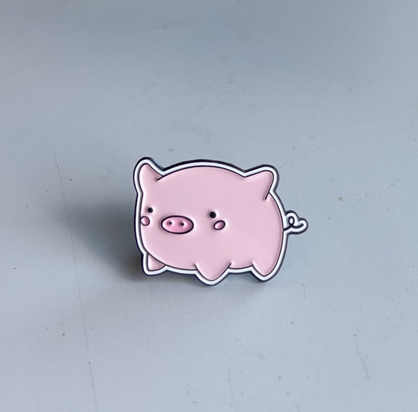 N°2. PigFriday Enamel Pin - White Outline