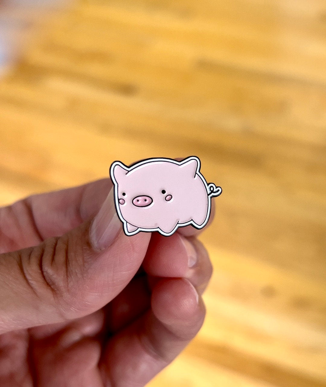 N°2. PigFriday Enamel Pin - White Outline