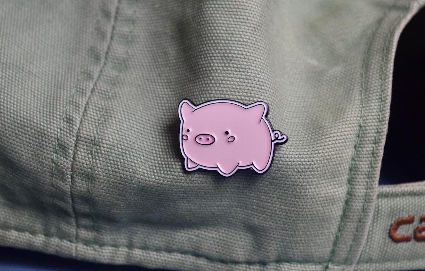 N°2. PigFriday Enamel Pin - White Outline