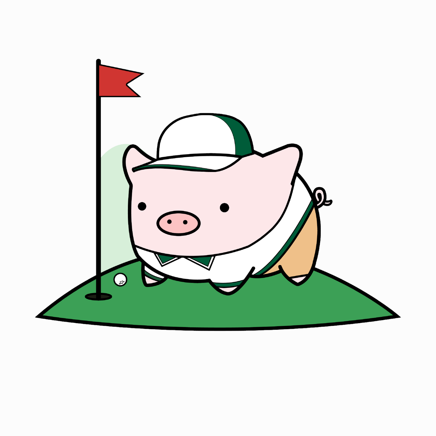 N°8. Golf Pig Sticker