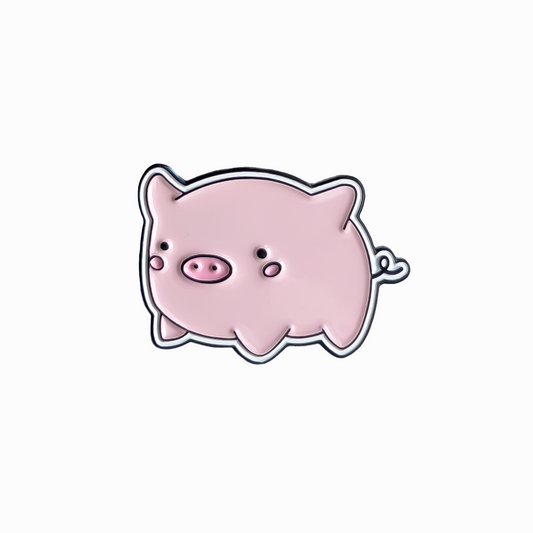 N°2. PigFriday Enamel Pin - White Outline