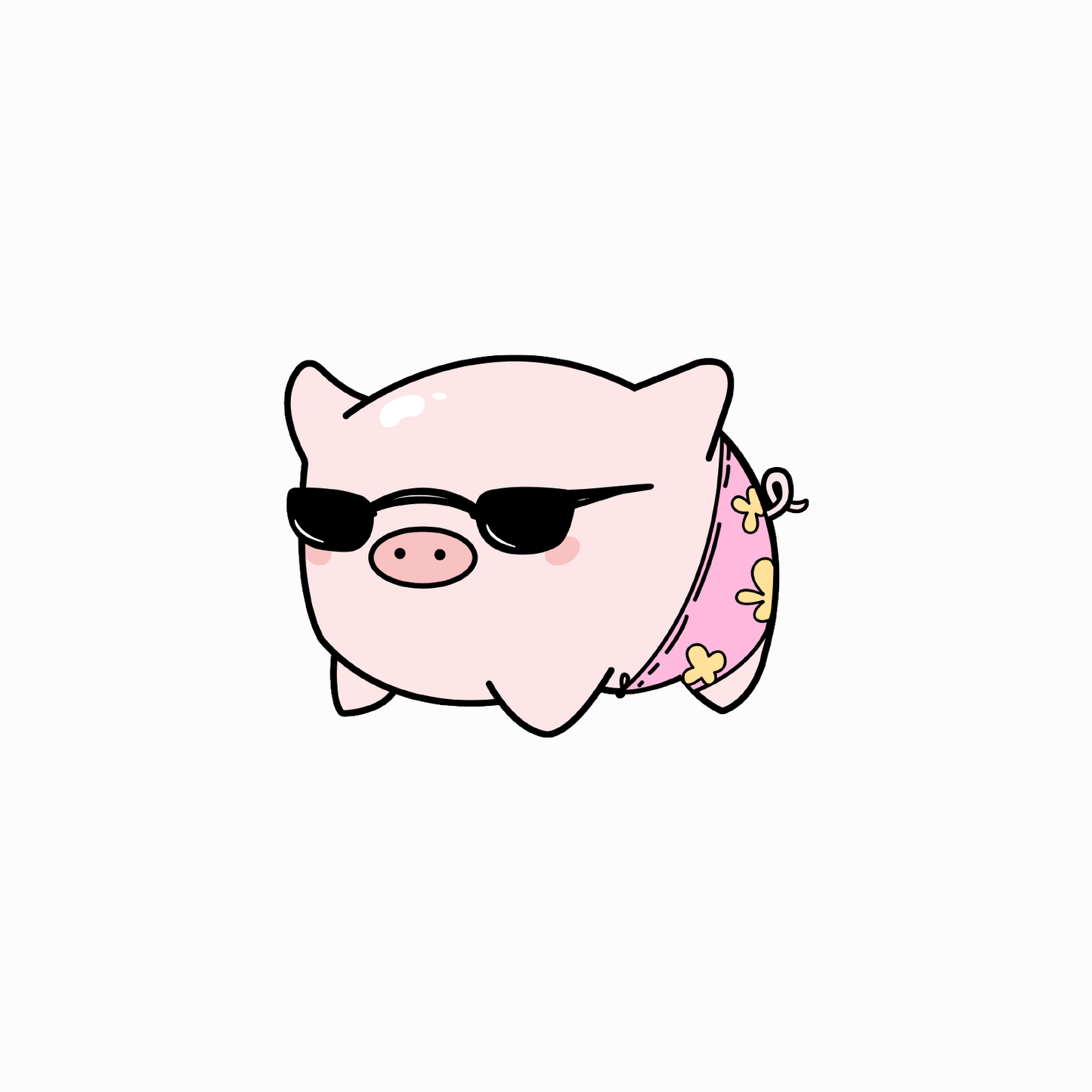 N°7. Summer Pig Sticker